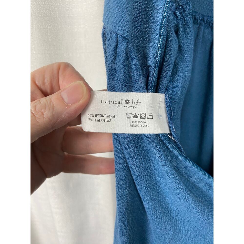 Natural Life Blue Avery Wide Leg Linen Blend Jumpsuit Sz.XS/S - Picture 15 of 16